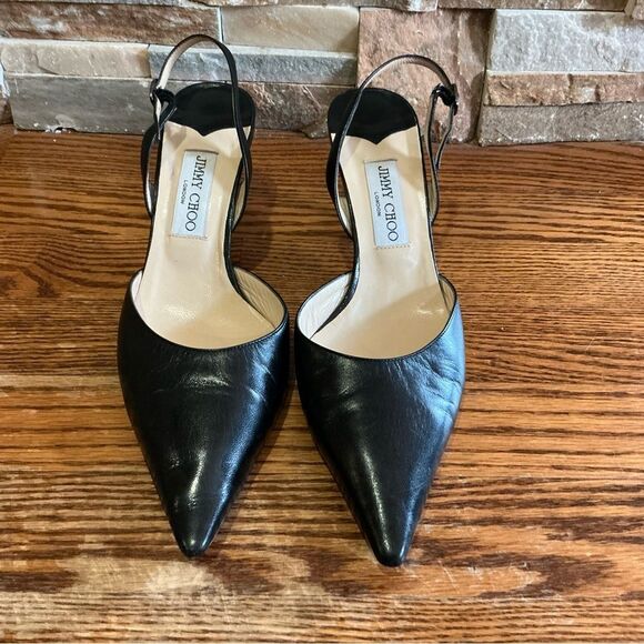 Jimmy Choo Black Patent Leather Slingback - Picture 1 of 9